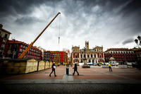 Desmontaje de las luces de Navidad en el centro de Valladolid