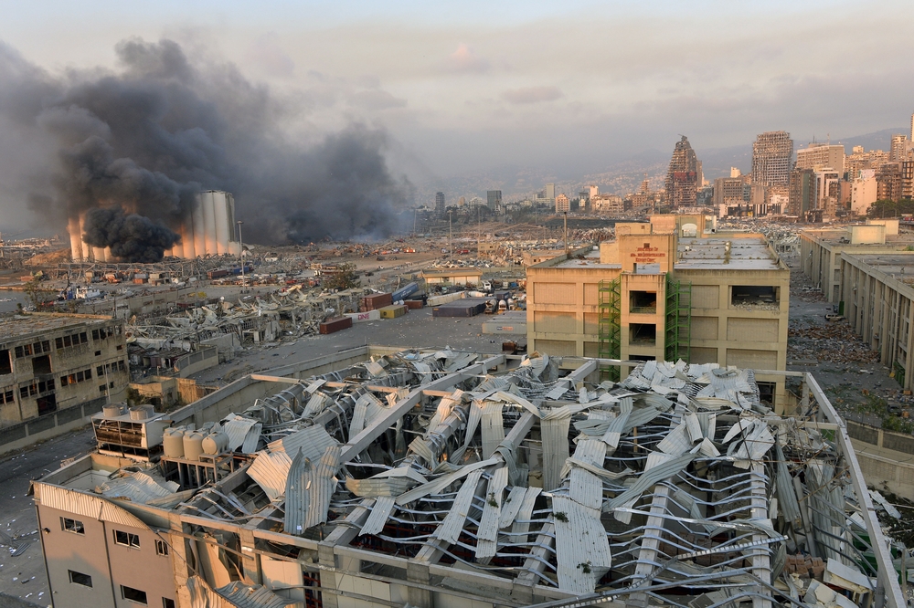 Large explosion in harbor area rocks Lebanon  / WAEL HAMZEH