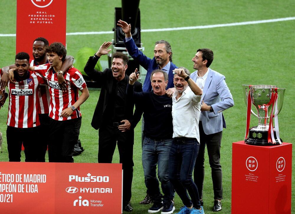 El Atlético celebra su Liga en el Metropolitano