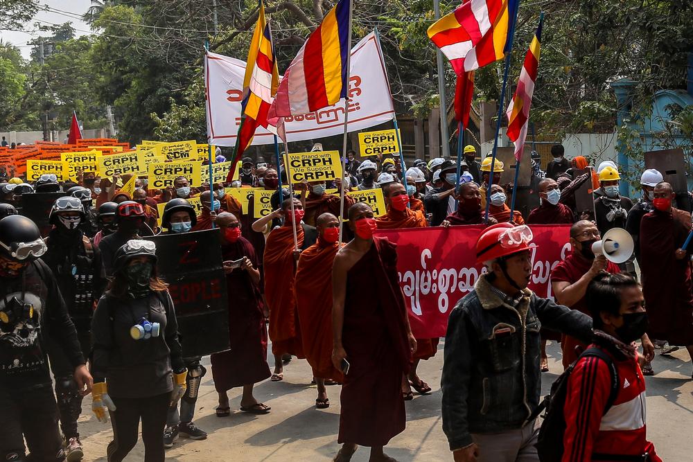 Protest against military coup in Mandalay  / STRINGER