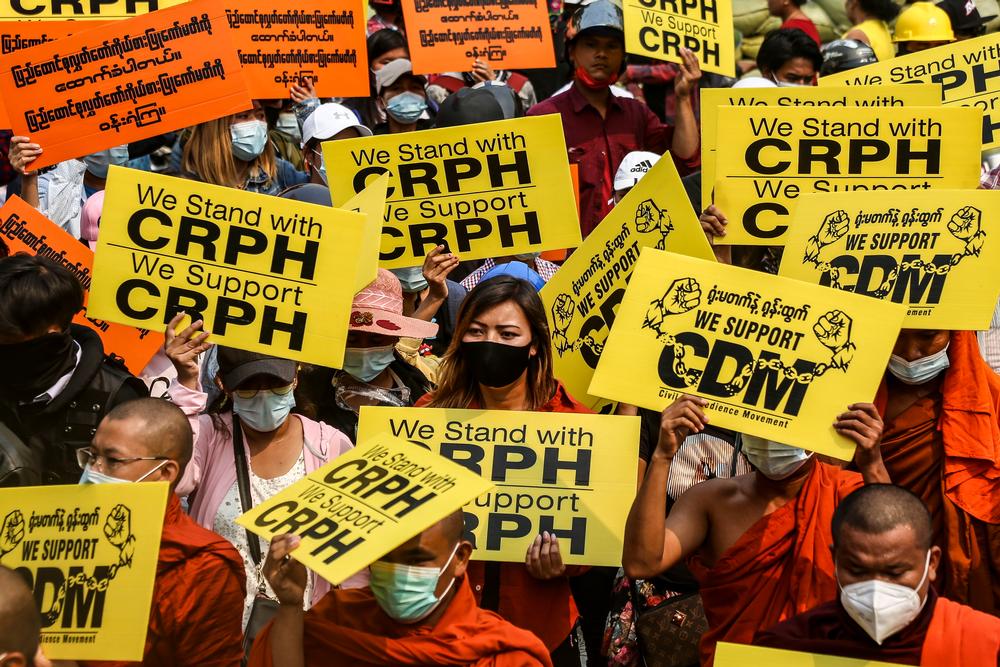 Protest against military coup in Mandalay  / STRINGER