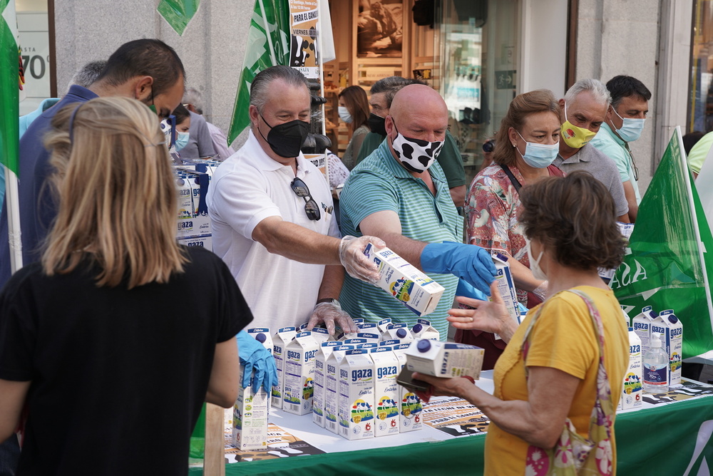 Asaja y la alianza UPA-COAG se manifiestan en defensa del vacuno de leche.  / ICAL