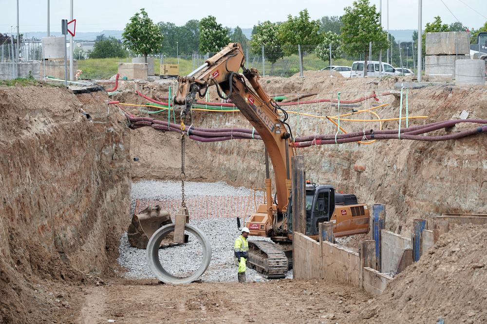 El consejero de Medio Ambiente visita las obras de conexión de las redes de saneamiento de La Cistérniga y parte de Laguna de Duero a la estación depuradora de Valladolid  / RUBÉN CACHO / ICAL