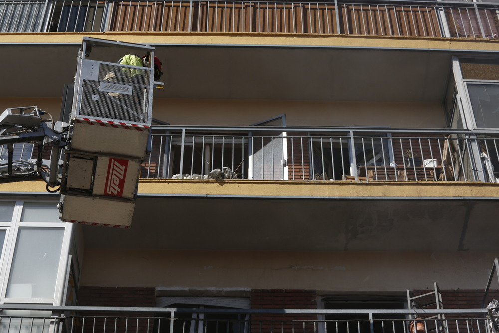 Imagen del estado de la vivienda en la calle Goya tras la explosión.