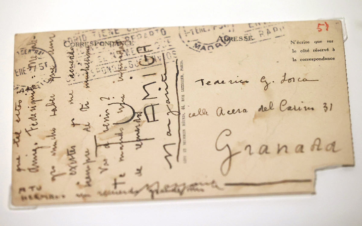 Postal enviada por Margarita Manso desde Madrid a su amigo “Federiquito” García Lorca el 1 de enero de 1927.  / JUAN LÁZARO (ICAL)