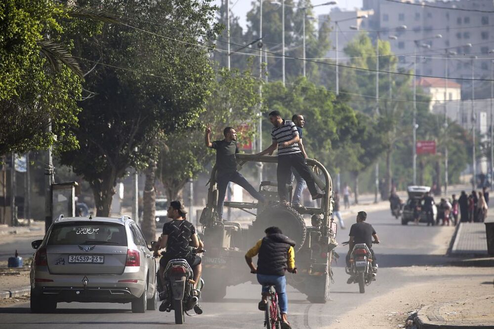 Rocket launches on Israel from Gaza  / HAITHAM IMAD