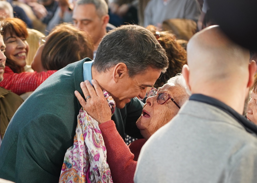 Pedro Sánchez, en un mitin electoral del PSOE en Valladolid.  / ICAL