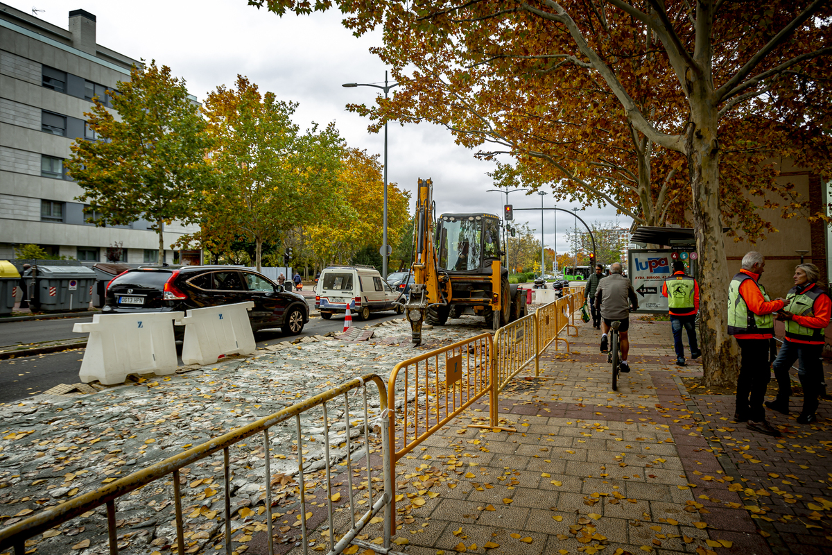 Visita de las obras del carril bici de la avenida Gijón.  / JONATHAN TAJES