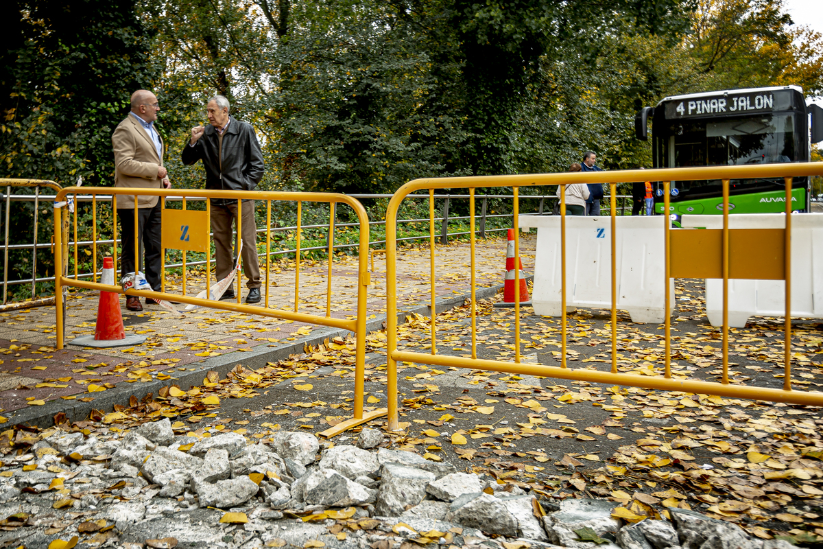 Visita de las obras del carril bici de la avenida Gijón.  / JONATHAN TAJES