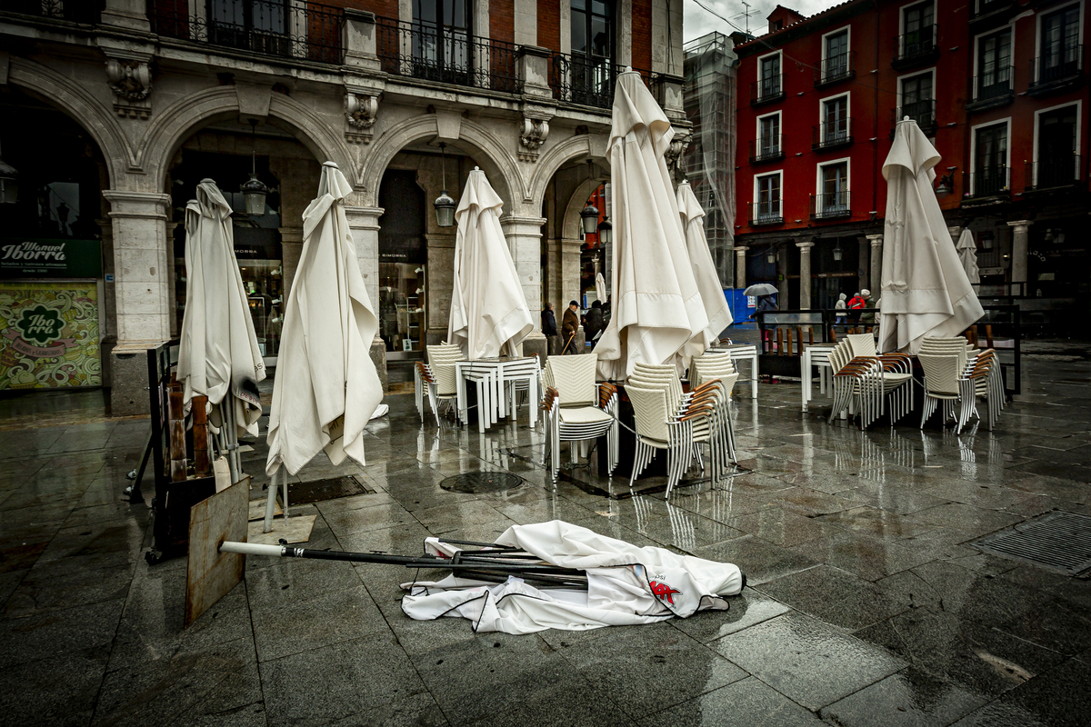 Temporal de viento y lluvia en Valladolid.  / JONATHAN TAJES