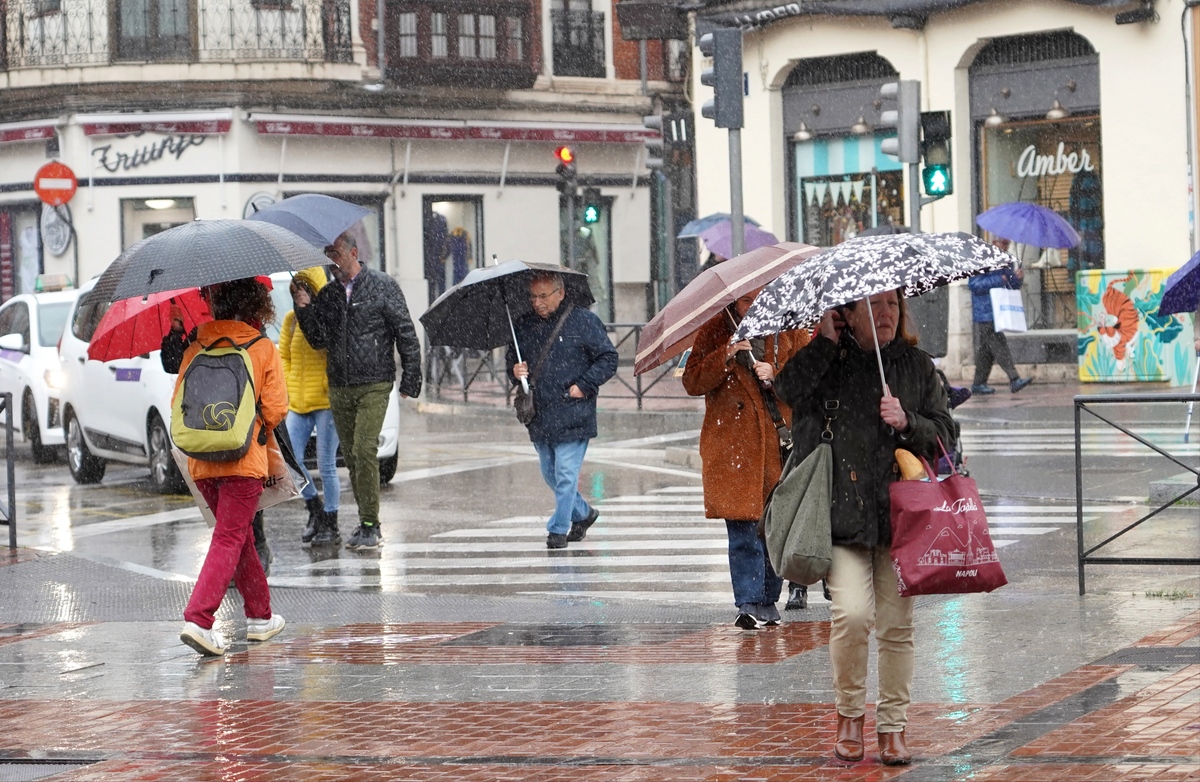 Temporal de viento y lluvia en Valladolid.  / MIRIAM CHACÓN / ICAL