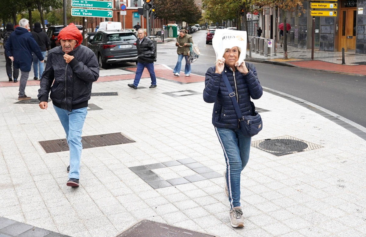 Temporal de viento y lluvia en Valladolid.  / MIRIAM CHACÓN / ICAL