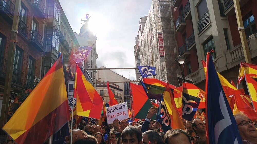 Manifestación en Valladolid contra la amnistía. 