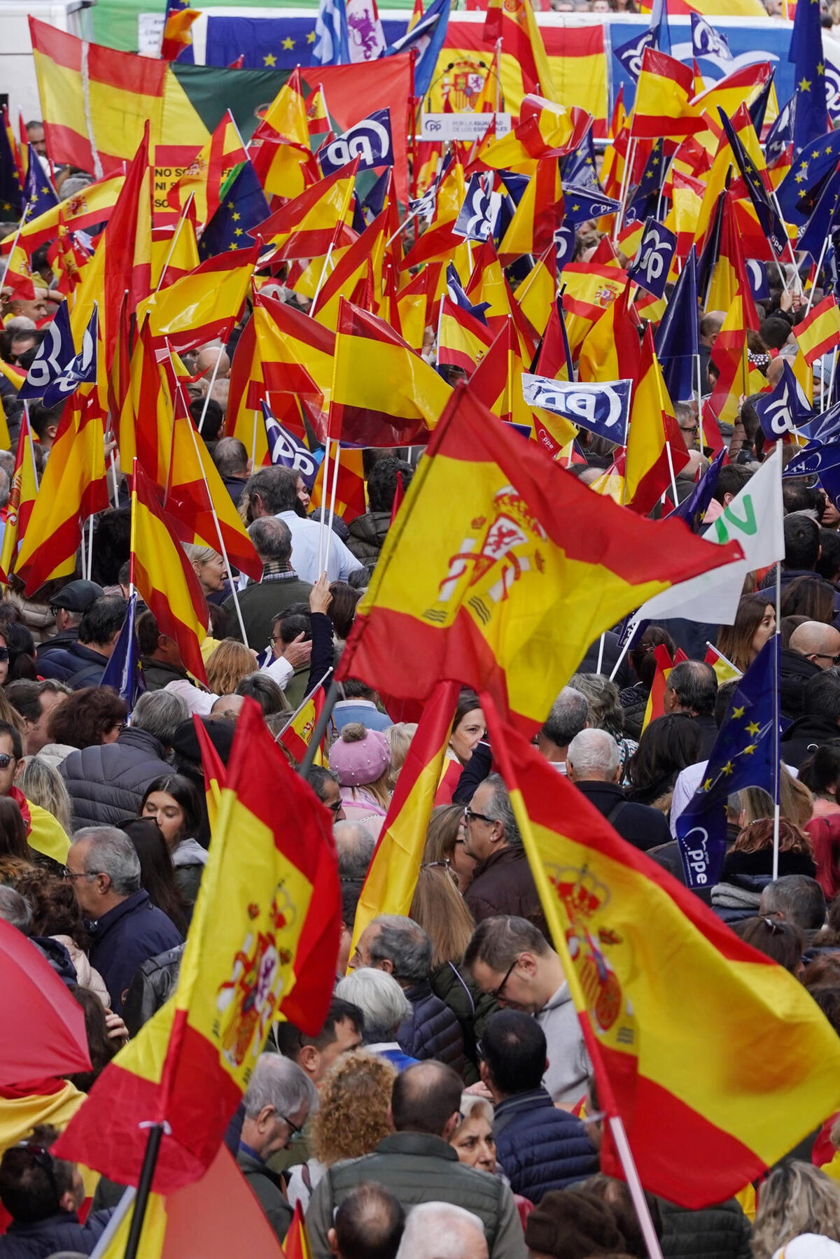 Manifestación contra la amnistía en Valladolid.  / EFE