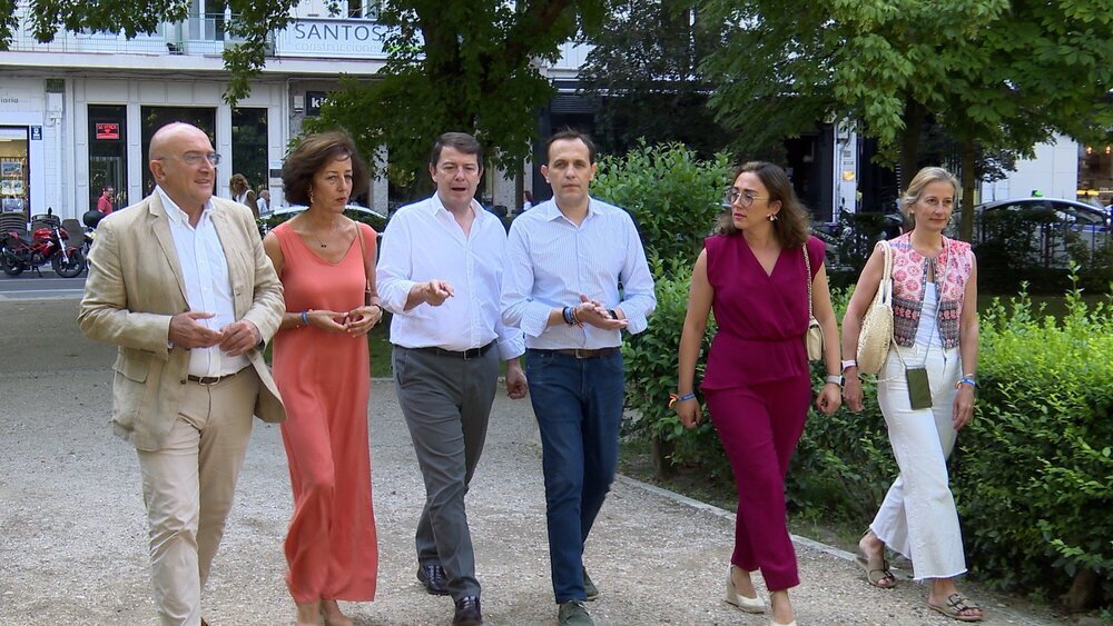 Conrado Íscar, junto al alcalde de Valladolid, Jesús Julio Carnero, y el presidente regional, Alfonso Fernández Mañueco. 