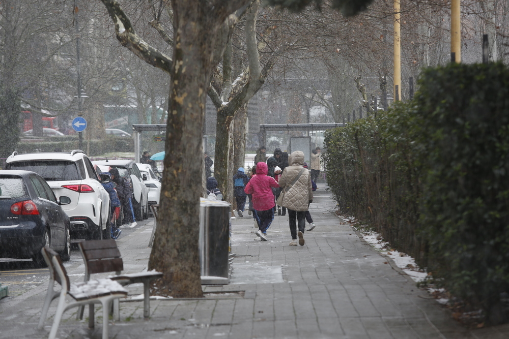 Nevada en Valladolid.  / J.T.