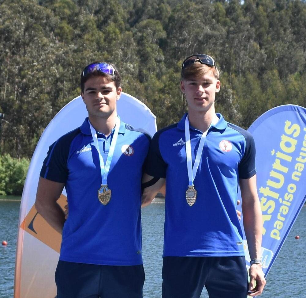 Los hermanos Manuel y César Martín, del Club Deportivo Pisuerga, en el Campeonato de España de sprint olímpico.