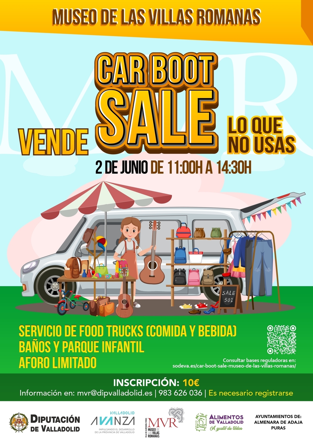 Cartel de la primera Car Boot Sale ‘Vende lo que no usas’.