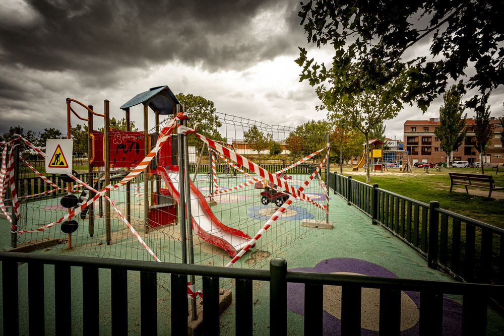 Parque infantil en la Cisterniga que ha sufrido diferentes actos vandálicos