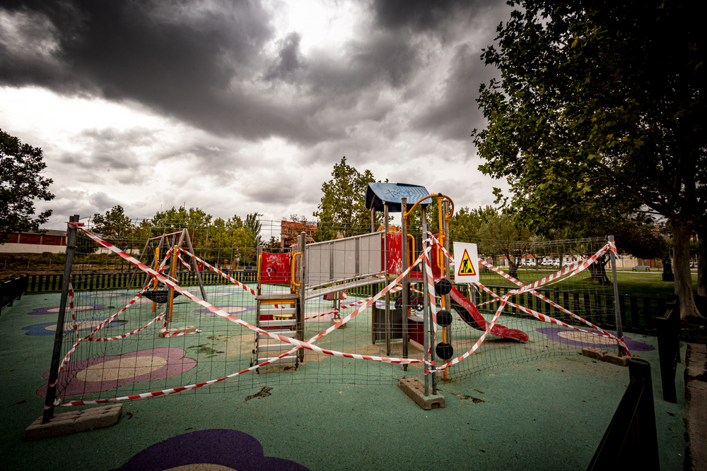 Parque infantil en la Cisterniga que ha sufrido diferentes actos vandálicos