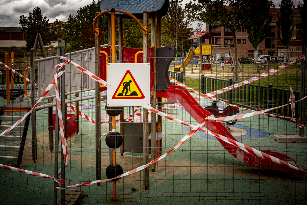 Parque infantil en la Cisterniga que ha sufrido diferentes actos vandálicos