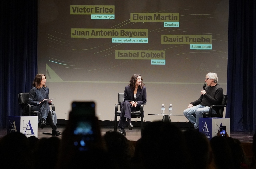 Encuentro celebrado este viernes en el auditorio Fundos, previo a la gala de entrega de los Premios Goya de este sábado.