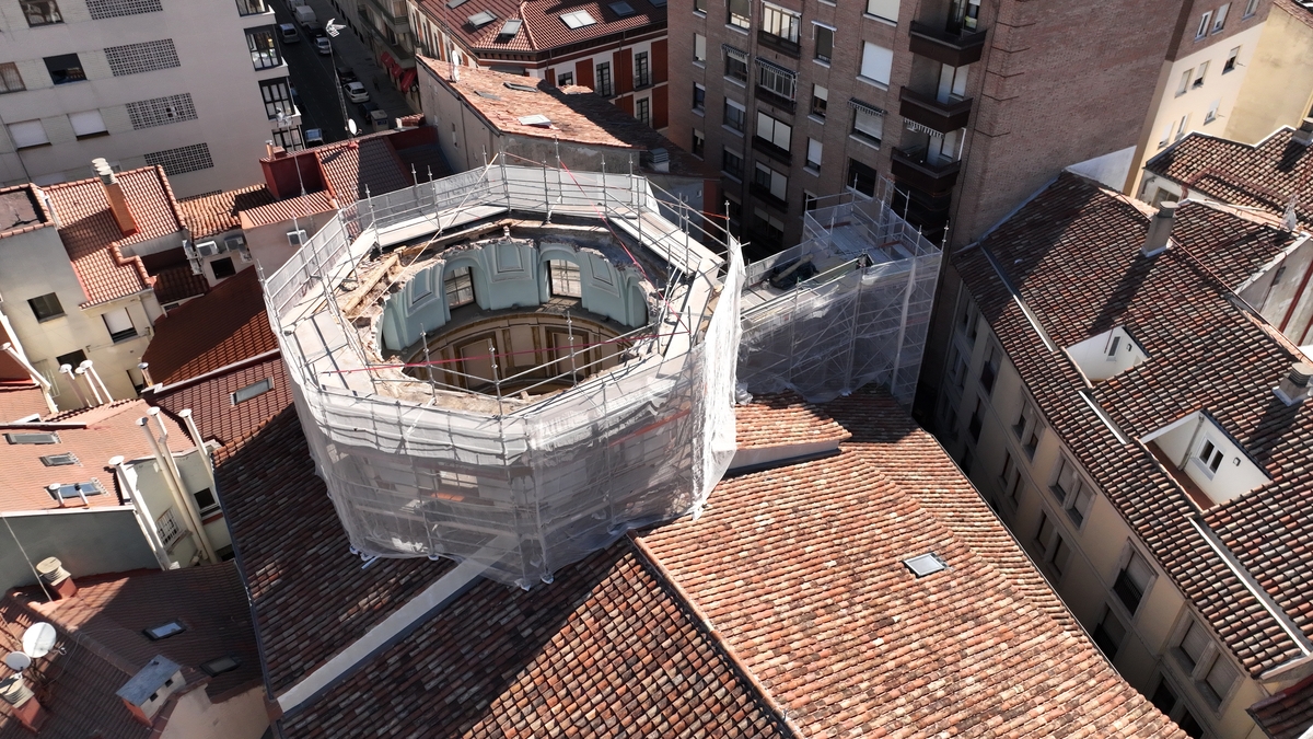  Estado actual de la iglesia de la Veracruz en Valladolid tras el derrumbe de la cúpula  / ENG DRONE / ICAL