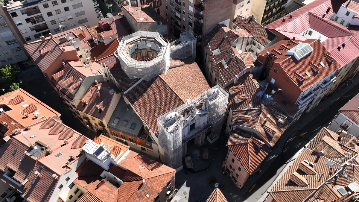  Estado actual de la iglesia de la Veracruz en Valladolid tras el derrumbe de la cúpula  / ENG DRONE / ICAL