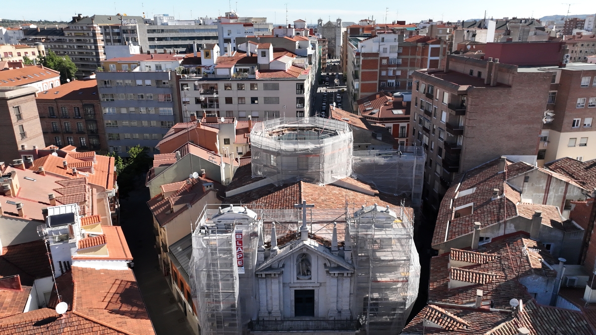  Estado actual de la iglesia de la Veracruz en Valladolid tras el derrumbe de la cúpula  / ENG DRONE / ICAL