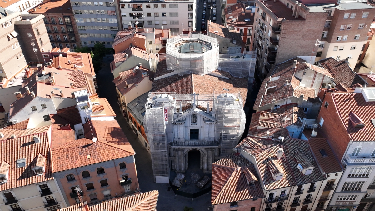  Estado actual de la iglesia de la Veracruz en Valladolid tras el derrumbe de la cúpula  / ENG DRONE / ICAL