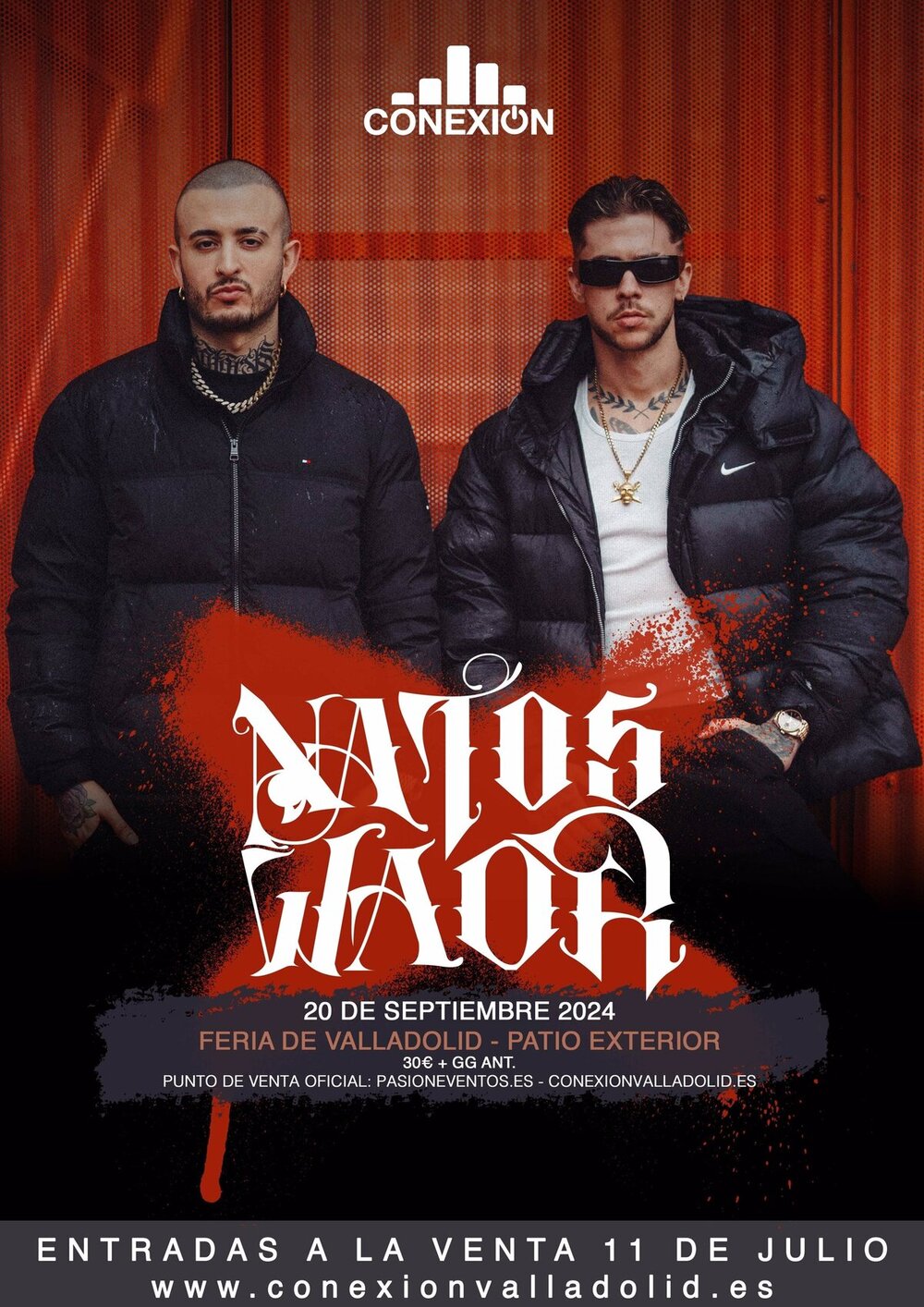 Cartel del concierto que ofrecerán los raperos Natos y Waor el 20 de septiembre en Valladolid