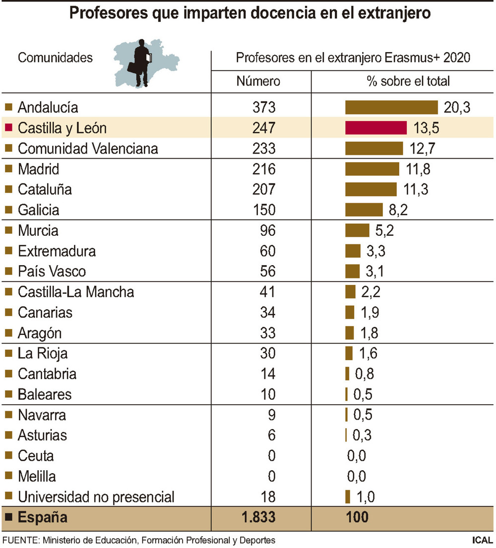 Los profesores de CyL, segundos con más docencia internacional