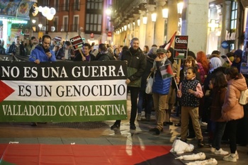 Una manifestación apoya al pueblo palestino