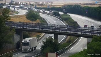 Herida tras colisionar su coche con un camión en Tordesillas