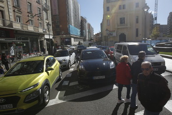 La huelga de transporte 'atasca' el centro de Valladolid