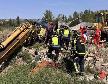 Un herido en un accidente de una retroexcavadora en Traspinedo