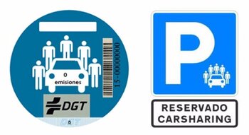 Los aparcamientos de coches de uso compartido ya tienen señal